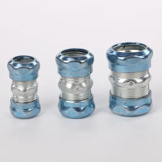 EMT Compression Connector UL Listed Electro Galvanized Steel 